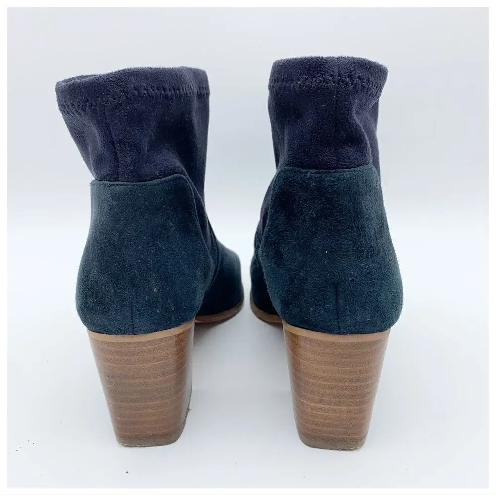 Sole‎ Society  Dawnina Blue Suede Pointed Toe Pull On Stretch Booties